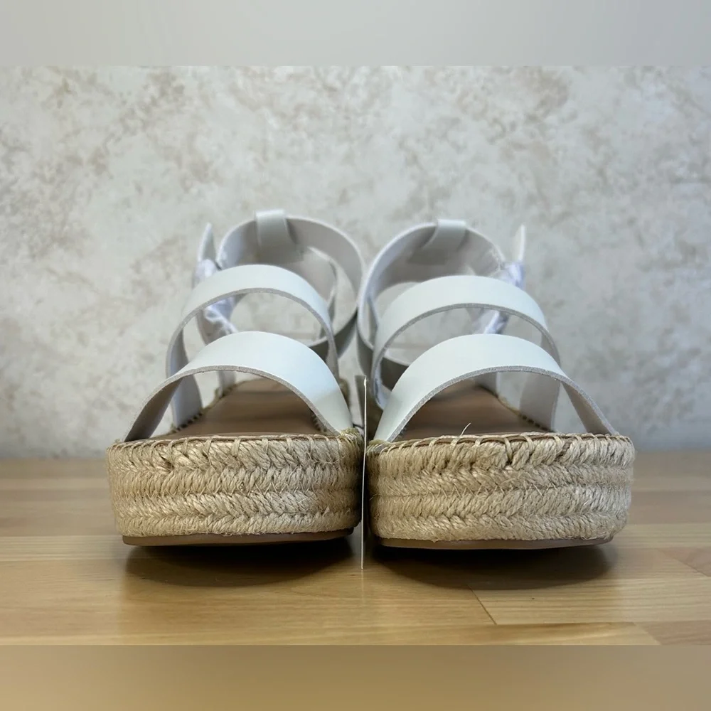The Drop White Espadrille Platform Sandals Ankle Strap Size 9 NWT